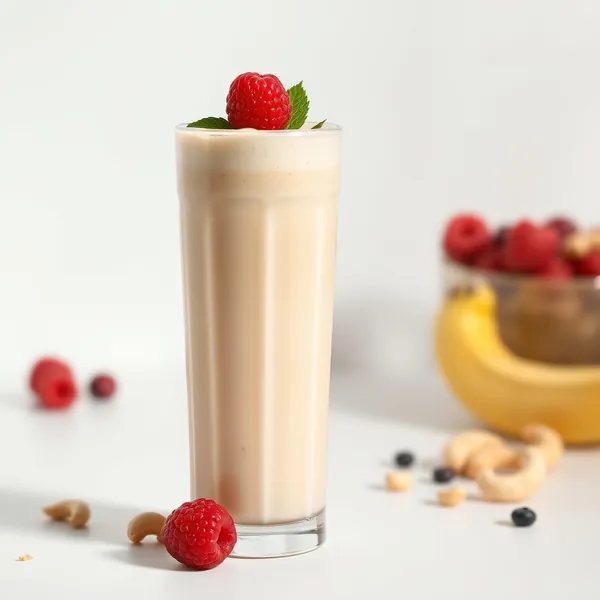 Smoothie aus Cashew-Milch mit Protein für Darmgesundheit