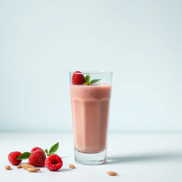 Smoothie de Framboesa e Leite de Amêndoa para Saúde Intestinal