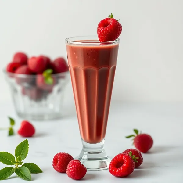 Smoothie de Café Frio com Framboesa para Saúde Intestinal