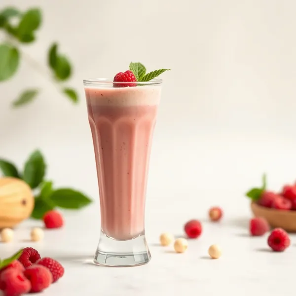 Smoothie de Framboesa e Leite de Macadamia para Saúde Intestinal