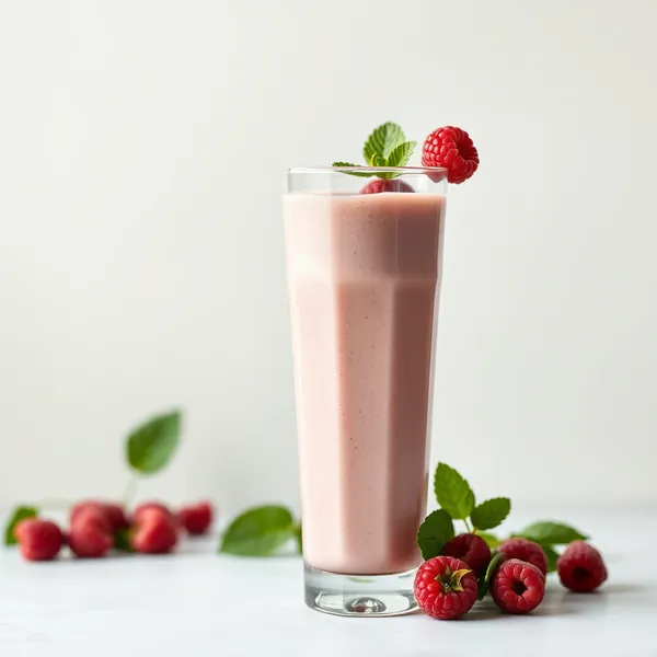 Smoothie de Saúde Intestinal de Framboesa e Leite de Ervilha