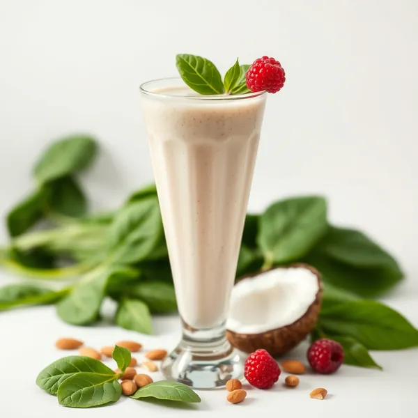 Smoothie Santé Intestinale Épinards Amandes Lait de Coco