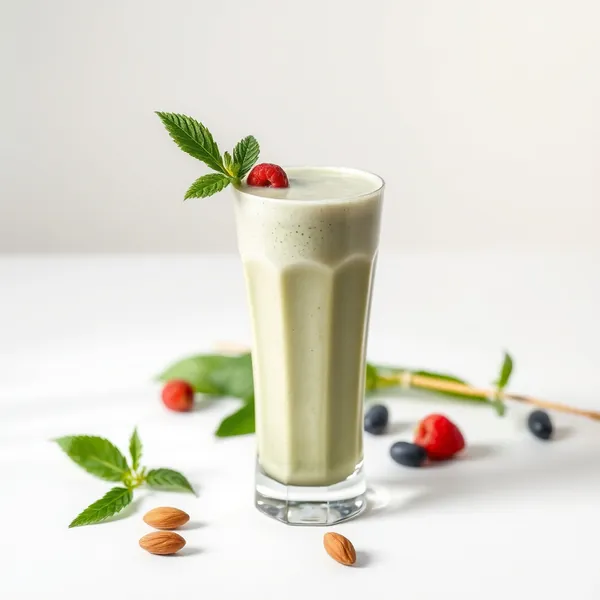 Batido de Espirulina, Almendra y Leche de Coco
