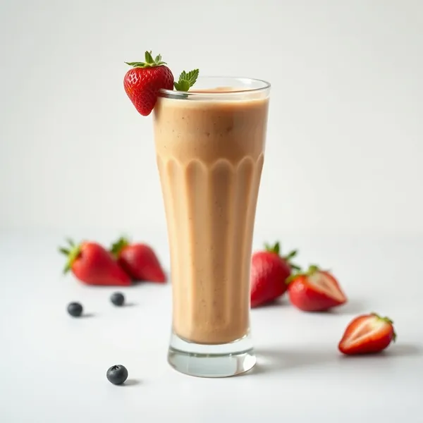 Smoothie de Café Frio com Morango para Saúde Intestinal