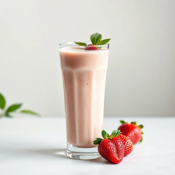Smoothie Saúde Intestinal de Morango e Leite de Cânhamo