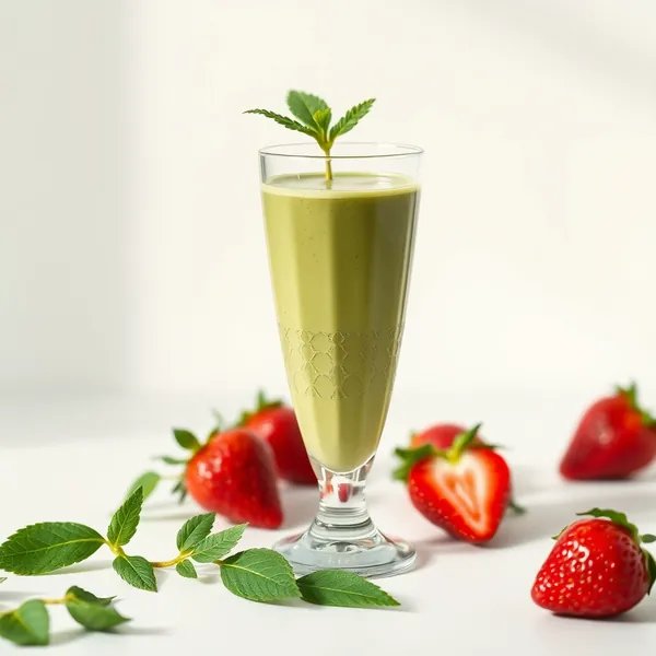 Gut Health Strawberry Matcha Tea Smoothie