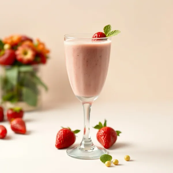 Erdbeer-Erbsenmilch-Smoothie für die Darmgesundheit