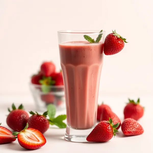 Batido de Proteína de Morango para Saúde Intestinal