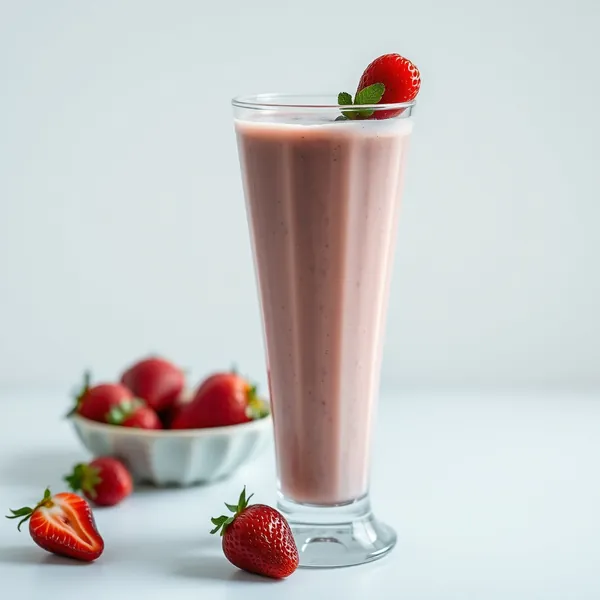 Smoothie de Morango e Leite de Soja para Saúde Intestinal