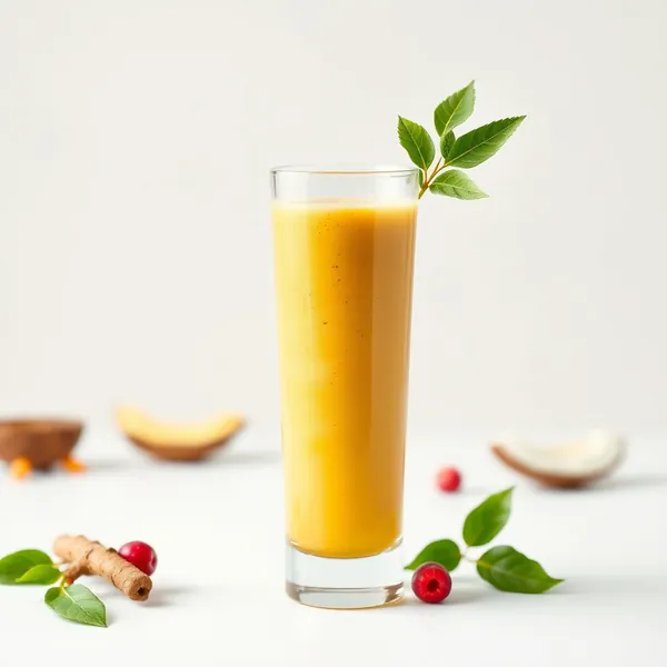 Smoothie de Santé Intestinale avec Curcuma et Eau de Coco