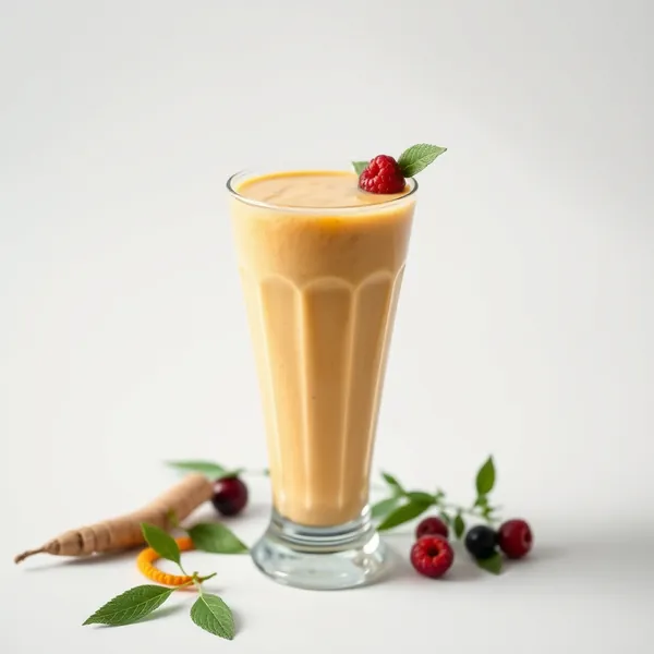 Smoothie de Saúde Intestinal com Cúrcuma e Leite de Cannabis