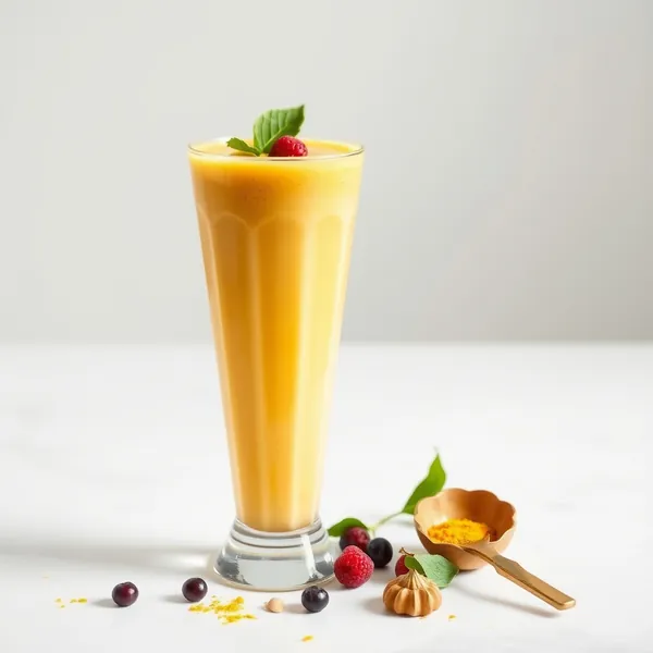 Smoothie de Saúde Intestinal com Cúrcuma e Leite de Espelta