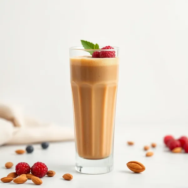 Smoothie Sain au Beurre d'Amande et Café Froid