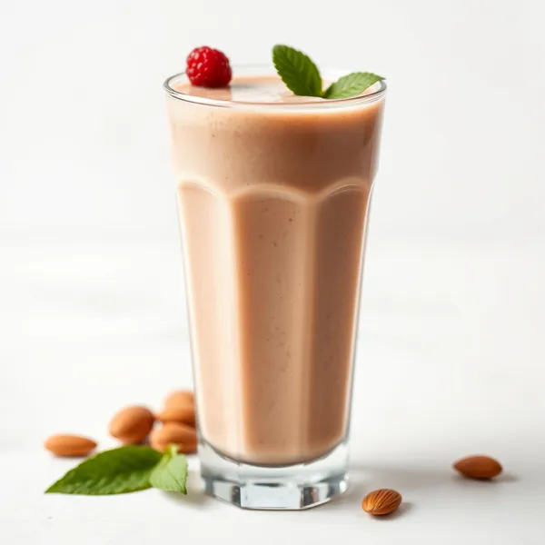 Gesunder Mandelbutter-Macadamia-Milch-Smoothie