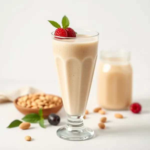 Gesunder Mandelbutter-Pistazienmilch-Smoothie