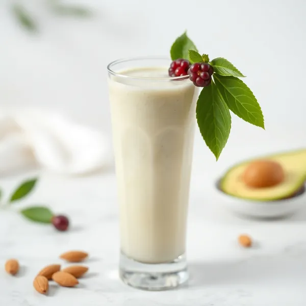 Smoothie Saudável de Abacate e Leite de Amêndoa