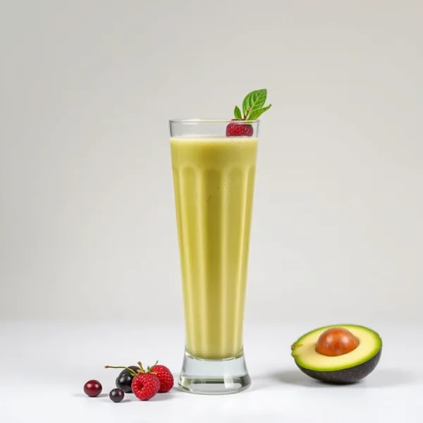 Smoothie Saudável de Abacate e Suco de Maçã