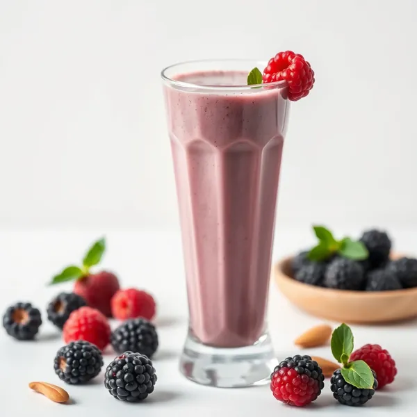 Smoothie Saudável de Amora e Leite de Amêndoa