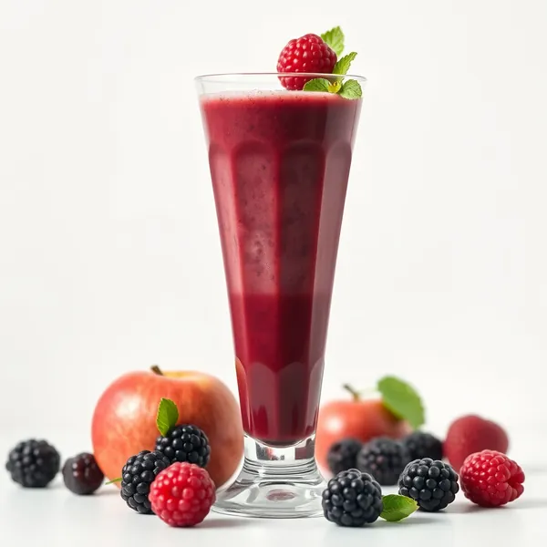 Smoothie Saudável de Suco de Amora e Maçã