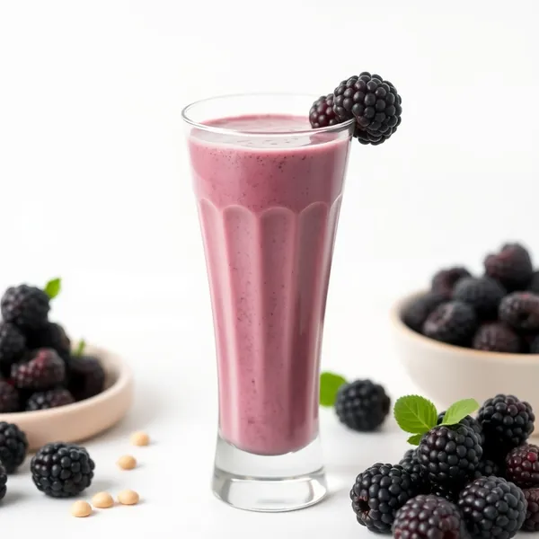 Smoothie Saudável de Amora e Leite de Caju