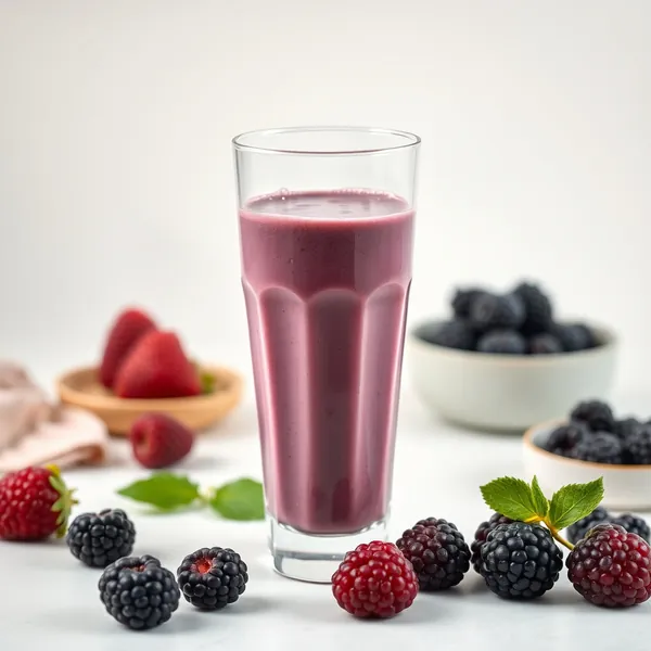 Smoothie Saudável de Amora e Leite de Soja