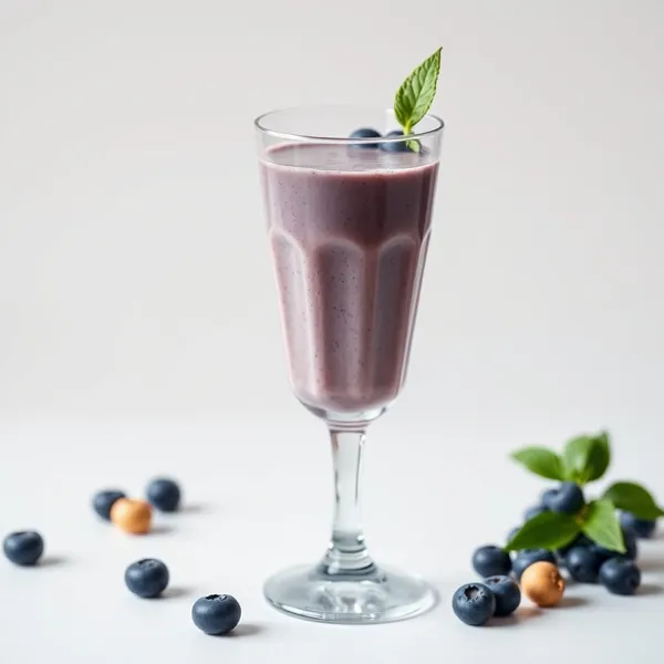 Smoothie Sain aux Myrtilles et au Lait de Macadamia