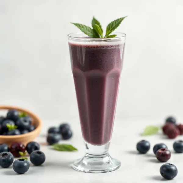 Smoothie Saudável de Mirtilo e Matcha
