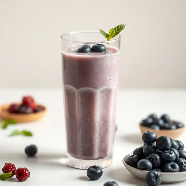 Healthy Blueberry Rice Milk Smoothie
