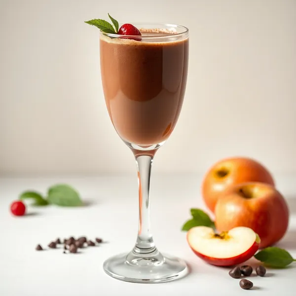 Smoothie Saudável de Cacau em Pó e Suco de Maçã