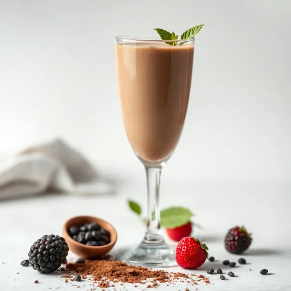 Smoothie Saudável de Cacau em Pó e Leite de Cânhamo