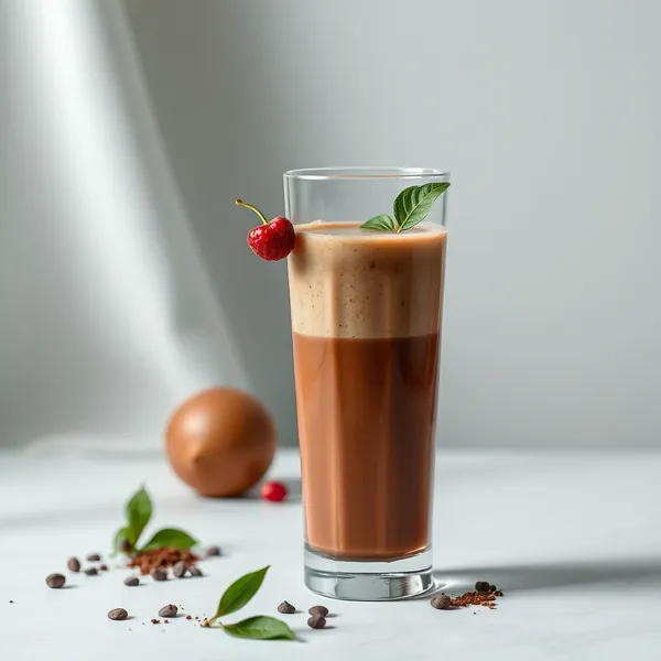 Smoothie Saudável de Cacau em Pó e Chá Matcha