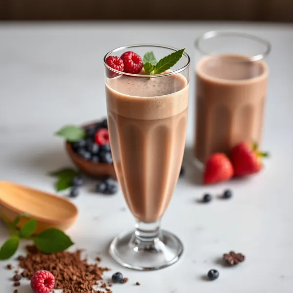 Gesunder Kakaopulver-Sojamilch-Smoothie