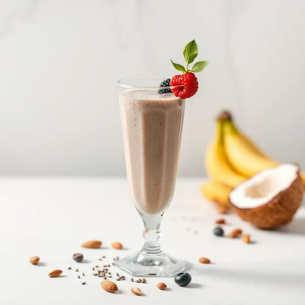 Gesunder Chia-Samen-Mandel-Kokosmilch-Smoothie