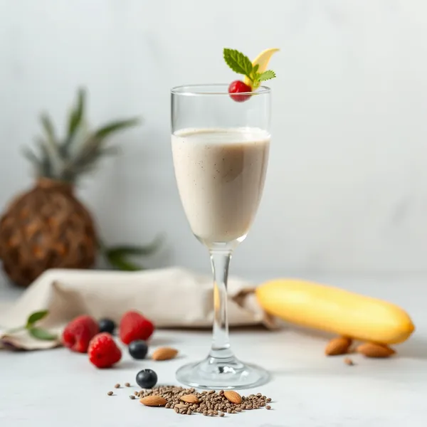 Gesunder Chia-Samen-Mandelmilch-Smoothie