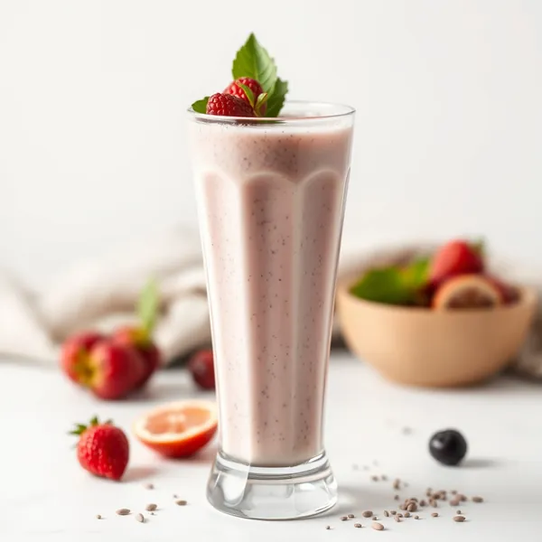 Smoothie Saudável de Sementes de Chia e Iogurte Grego