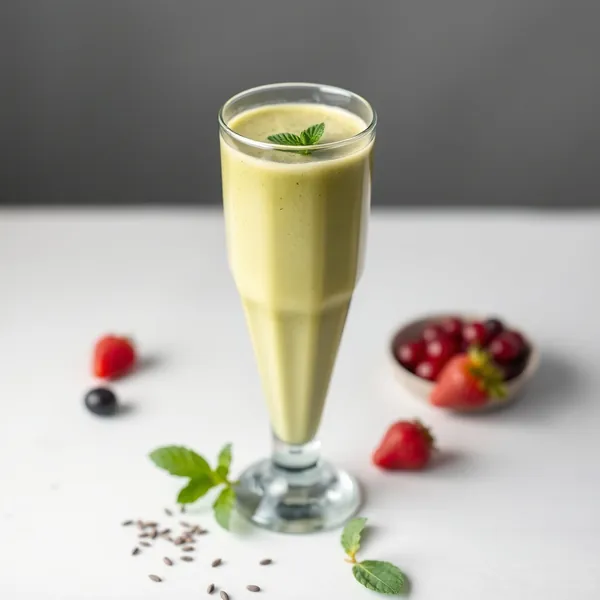 Smoothie Saudável de Sementes de Chia e Chá Matcha