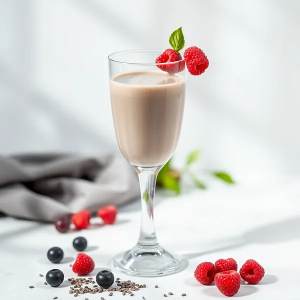 Smoothie Saudável de Sementes de Chia e Leite de Soja