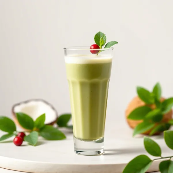Smoothie Saudável de Chá Matcha e Coco