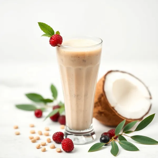 Smoothie Saudável de Leite de Ervilha e Coco