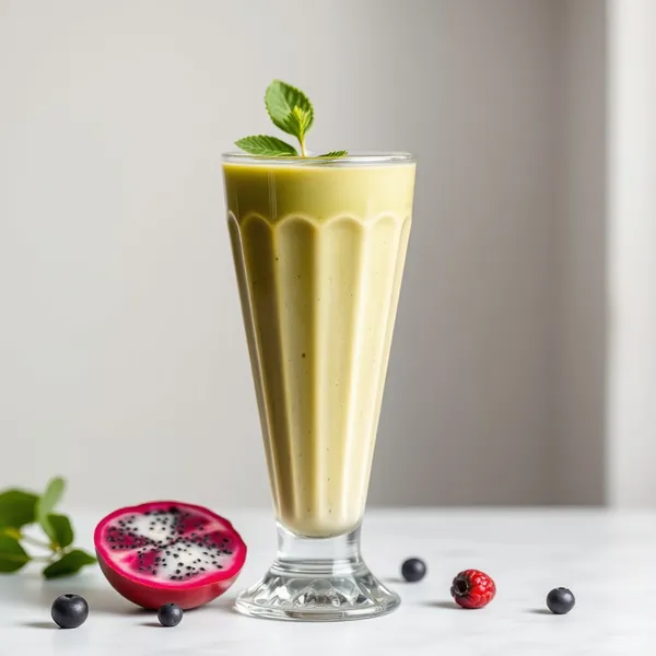 Smoothie Sain de Fruit Dragon et Matcha