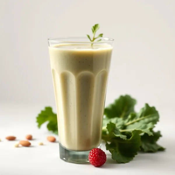 Gesunder Grüner Kohl Mandel Kokosmilch Smoothie