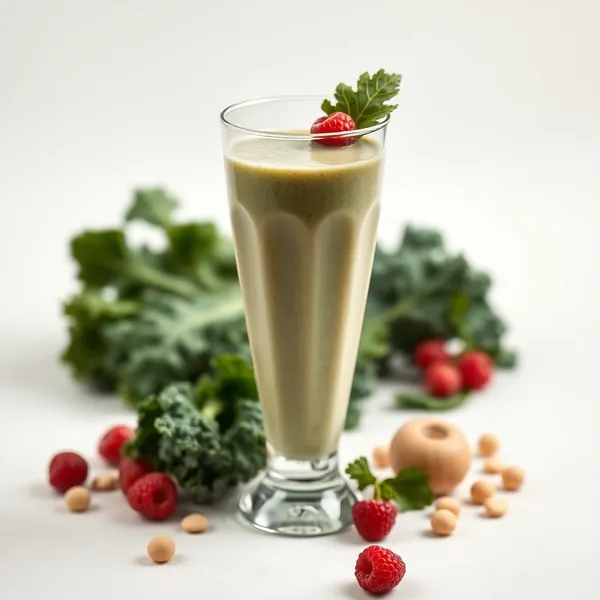 Gesunder Grüner Kohl Macadamia Milch Smoothie