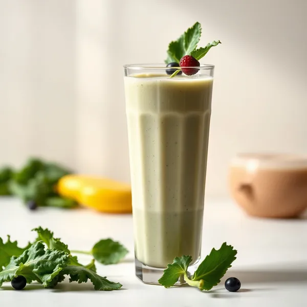 Smoothie Sain de Chou Frisé et Lait de Pois