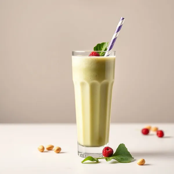 Smoothie Sain de Chou Frisé et Lait de Pistache