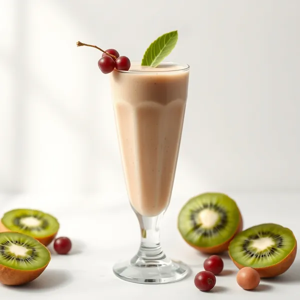 Smoothie Saudável de Kiwi e Leite de Avelã