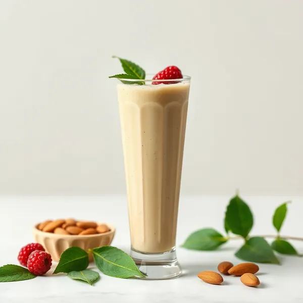 Smoothie Saudável de Matcha e Leite de Amêndoa