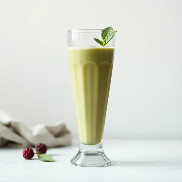 Gesunder Matcha-Haselnussmilch-Smoothie
