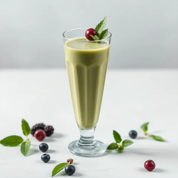 Smoothie Saudável de Matcha e Leite de Soja