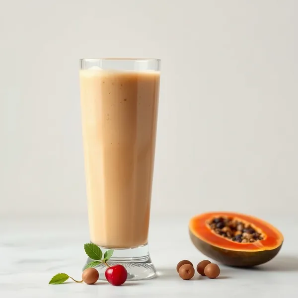 Smoothie Saudável de Papaya e Leite de Avelã