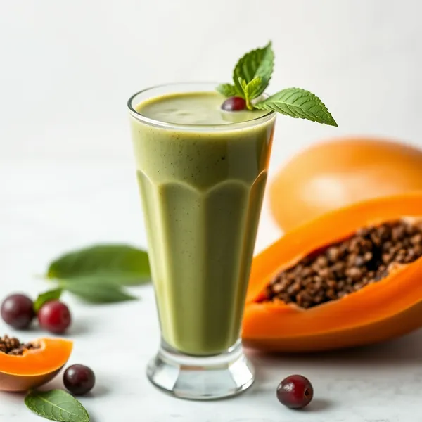 Smoothie Sain de Papaye et Matcha